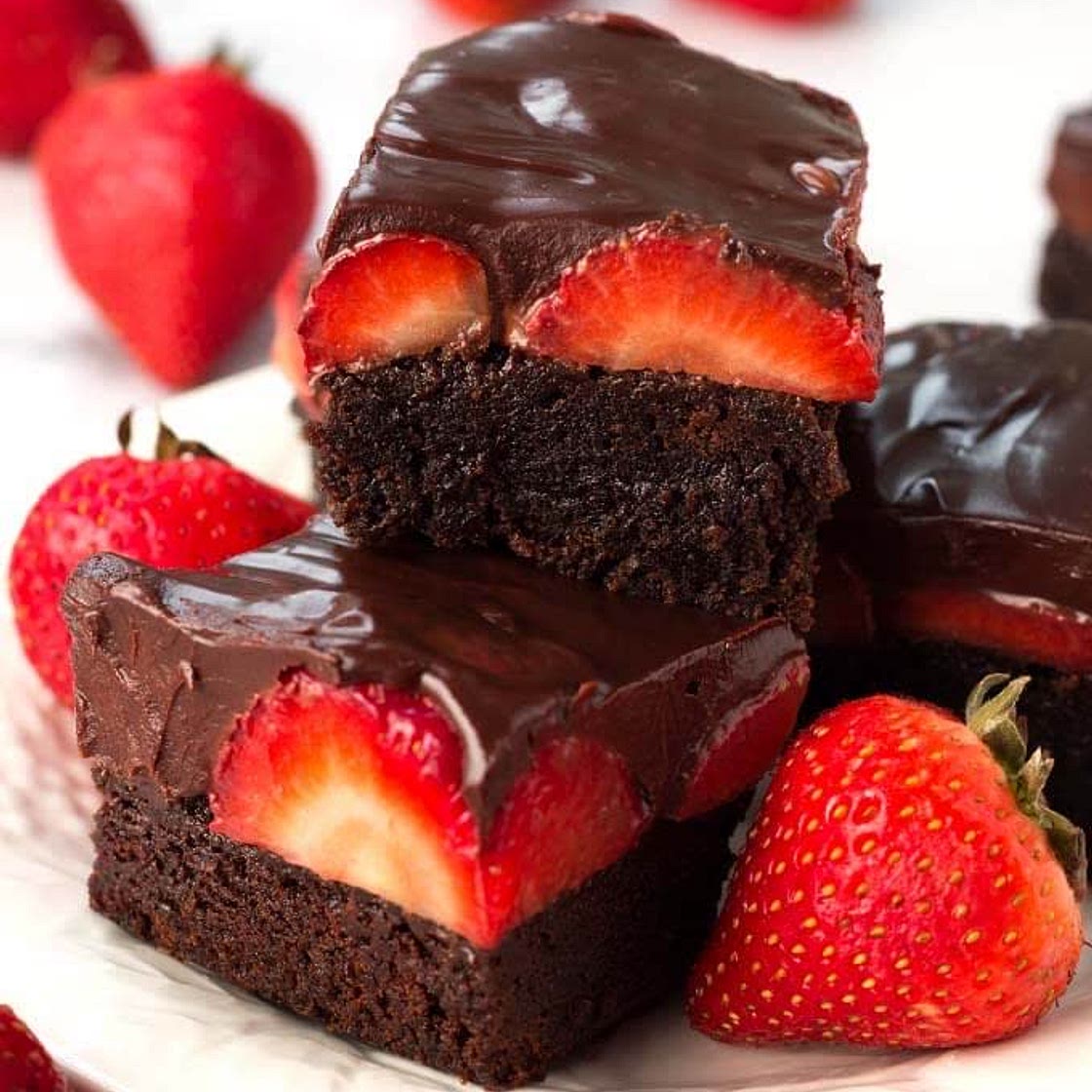 Chocolate Covered Strawberry Brownies