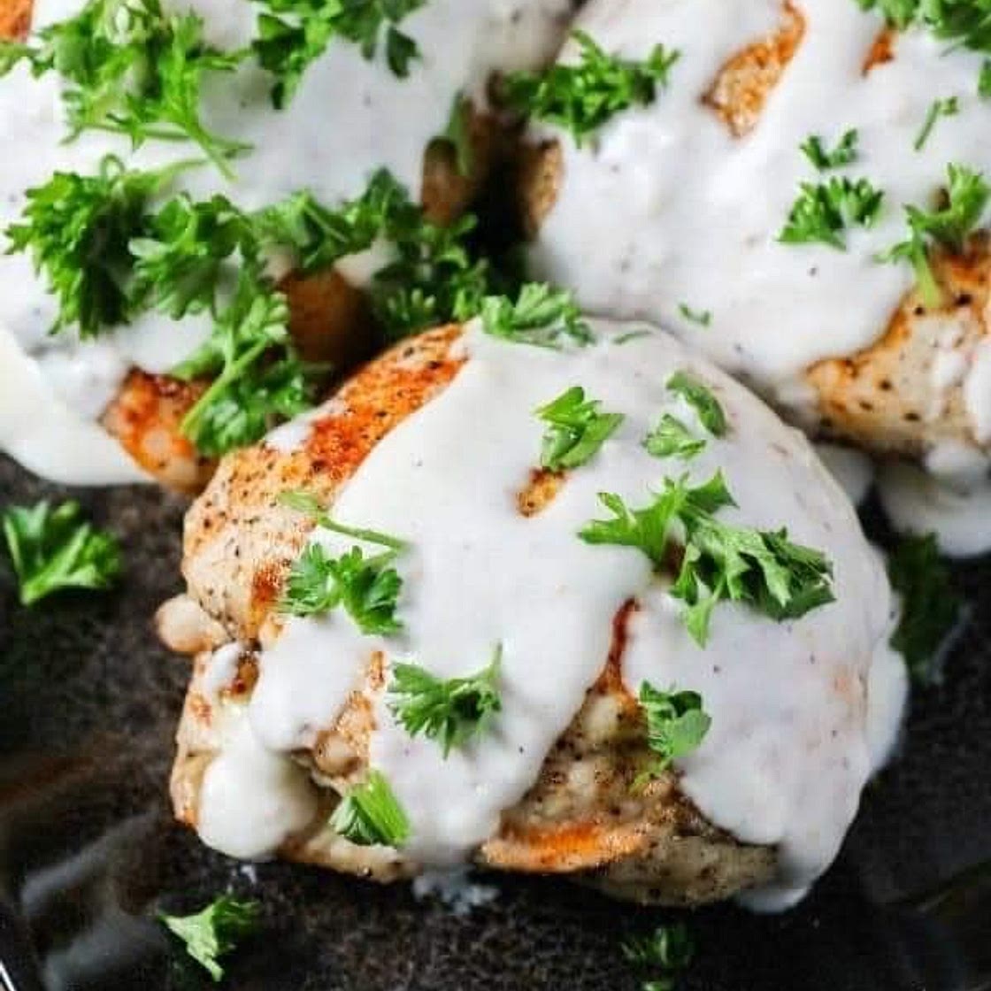 Feta-Stuffed Chicken with Parmesan Cream Sauce