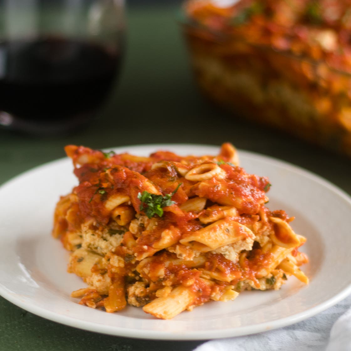 Vegan Baked Pasta with Tofu Ricotta