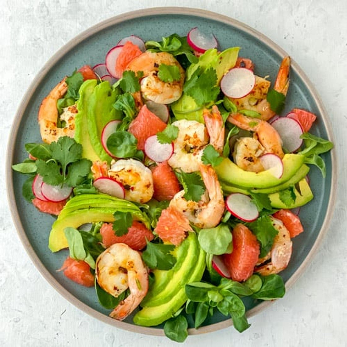 Gin and Lime Prawn Salad with Avocado