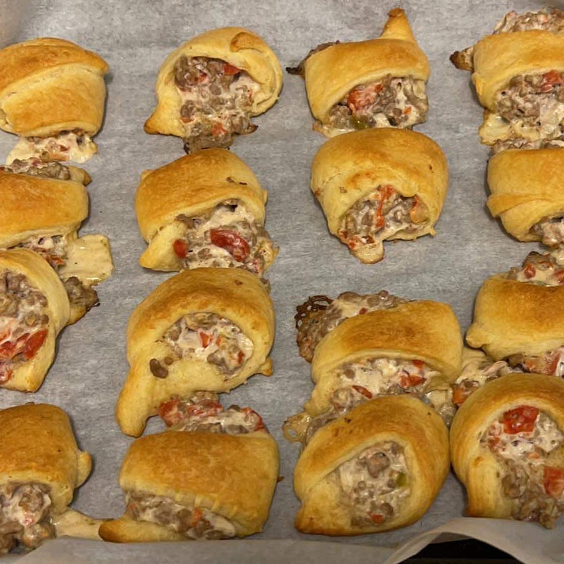 Rotel Sausage & Cream Cheese Crescents