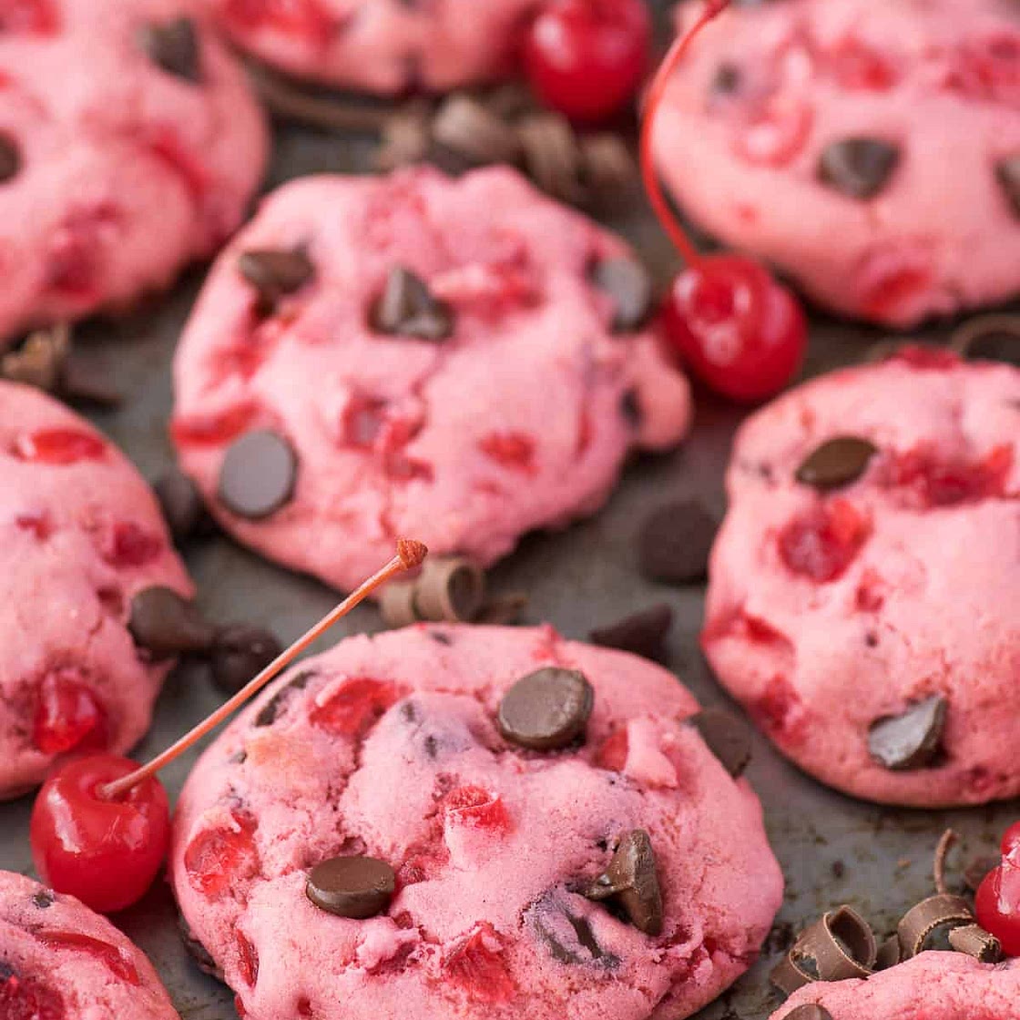 Maraschino Cherry Chocolate Chip Cookies