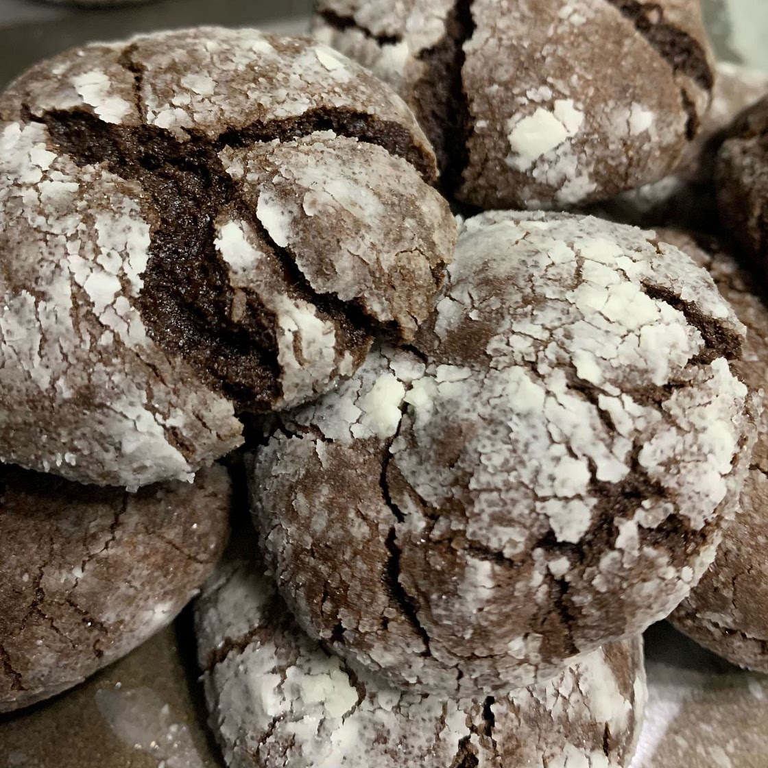 Double Chocolate Crinkle Cookies