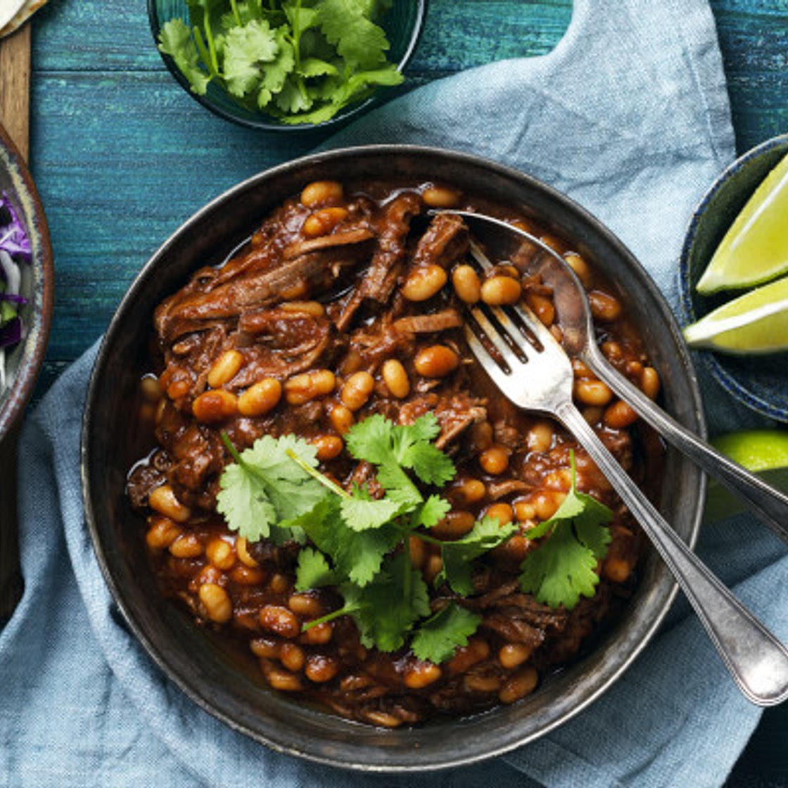 Pulled Brisket with Chipotle and Beans