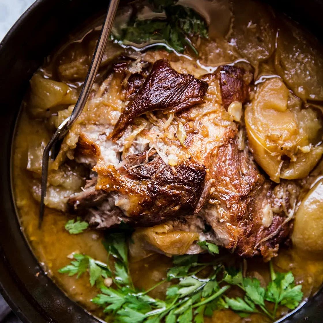 Apple Cider-Braised Pork Shoulder