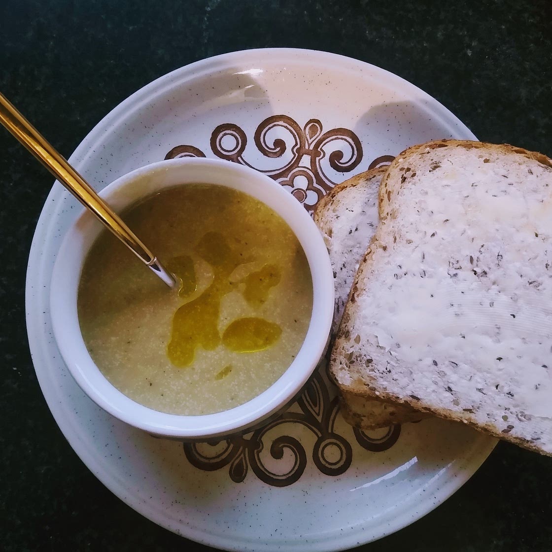 Potato Leek & Zucchini/ Corguette Soup (Vegan)
