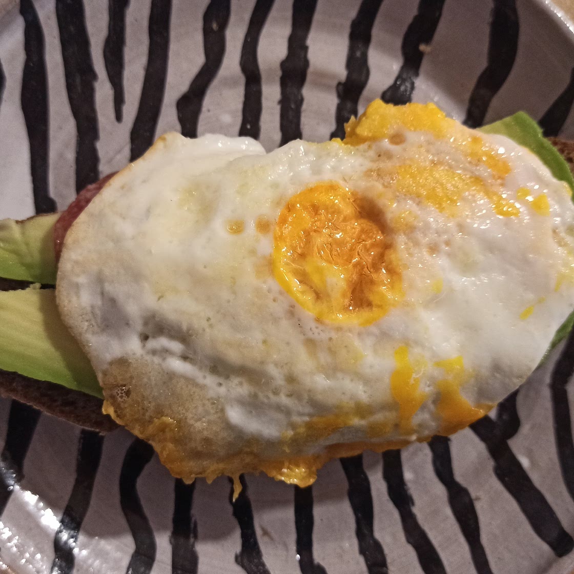 Avocado Toast with Egg, Ham and Arugula