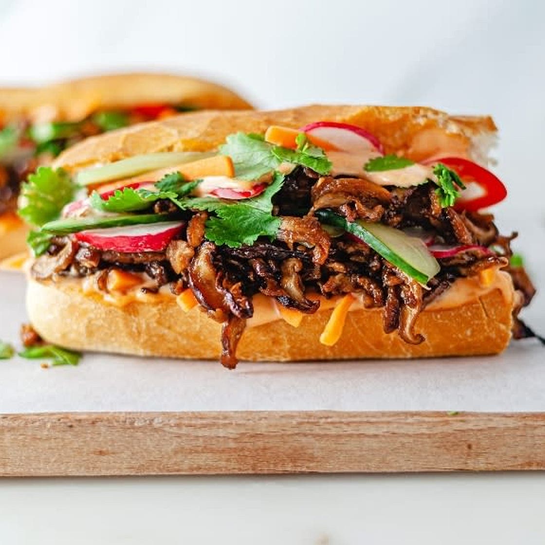 Pulled Mushroom Banh Mi