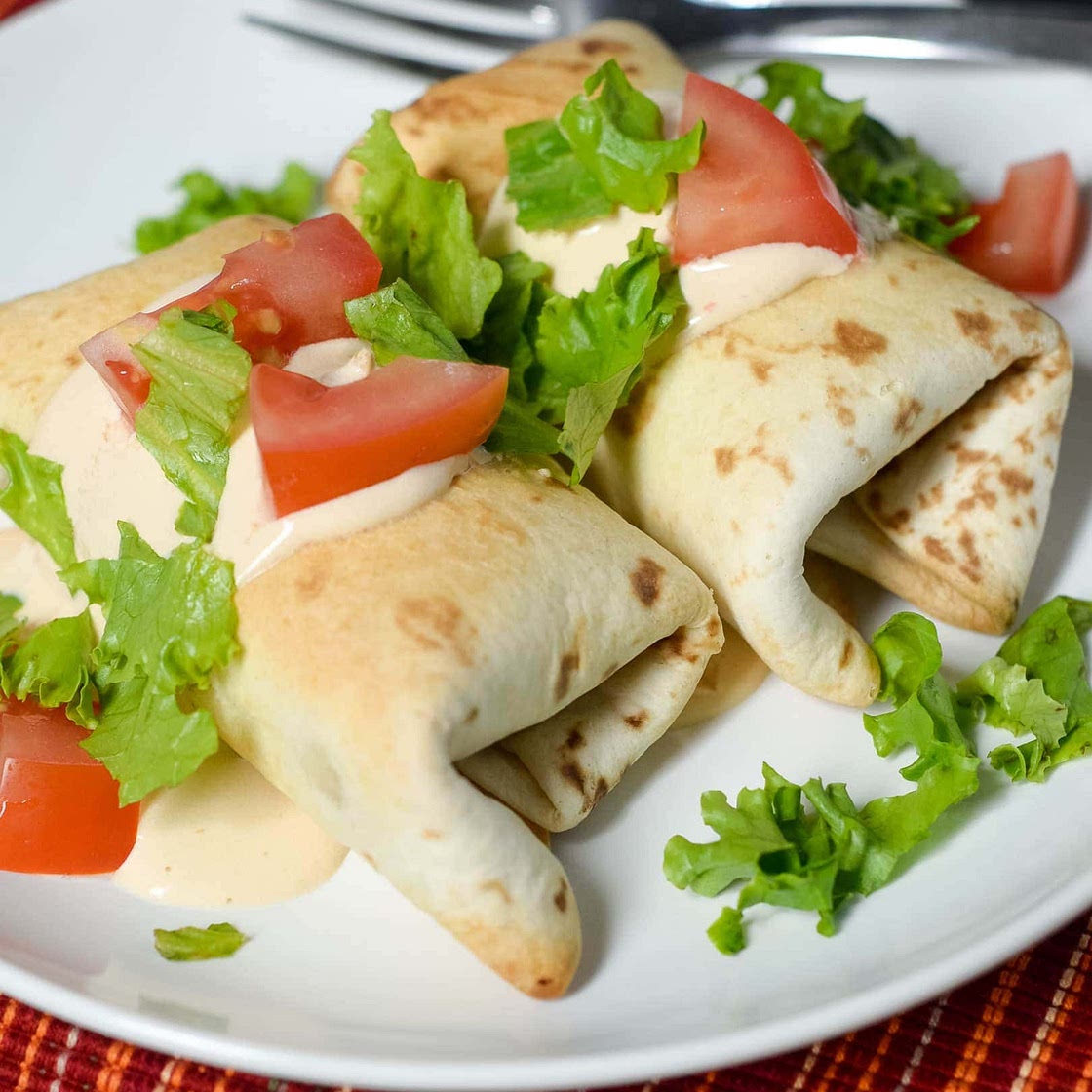 Air Fryer Beef & Bean Chimichangas