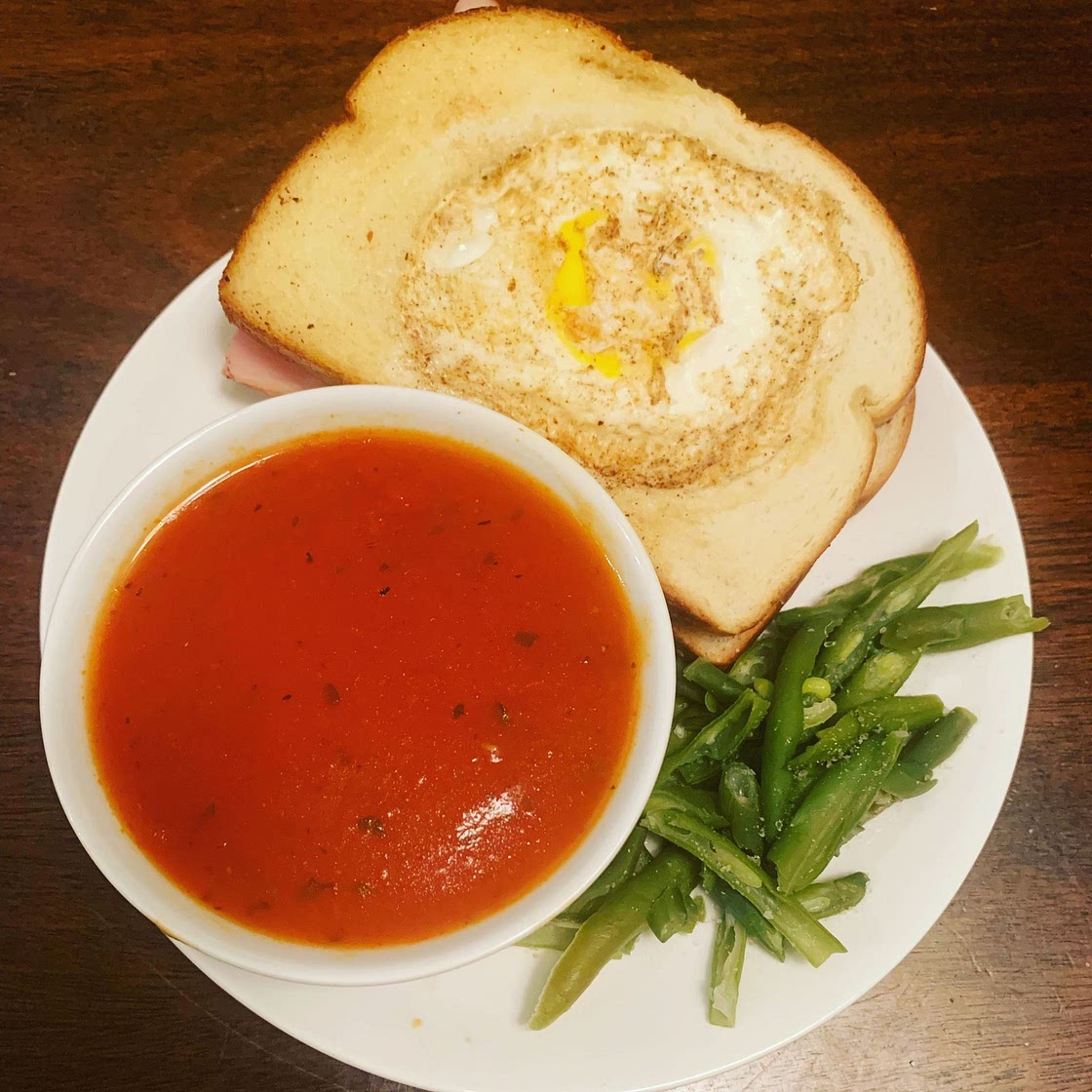 Egg in a Hole Grilled Cheese