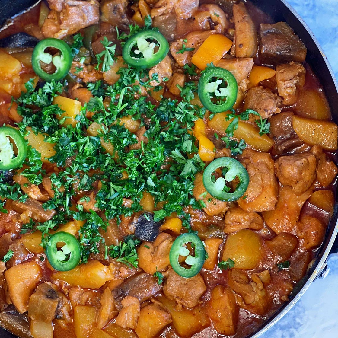 Chicken and vegetable tawa 