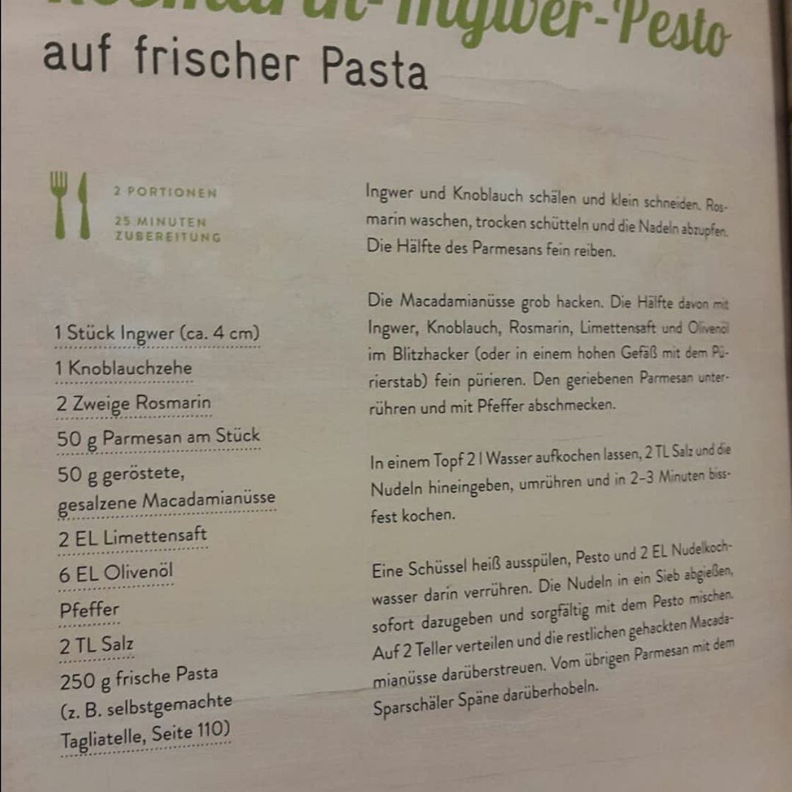 Macadamia Rosmarin Ingwer Pesto
