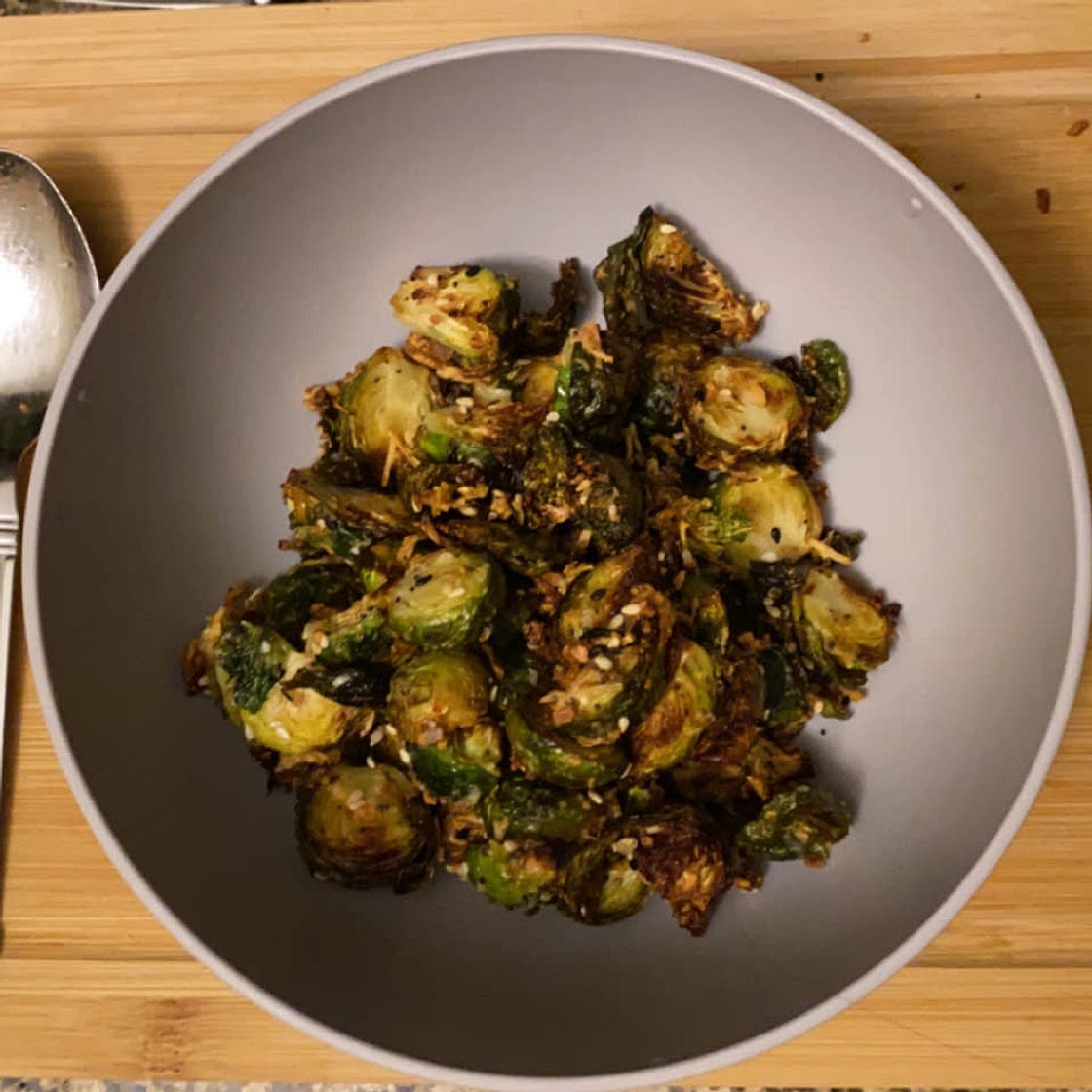Crispy Air Fryer Brussels Sprouts (Keto, Low Carb)