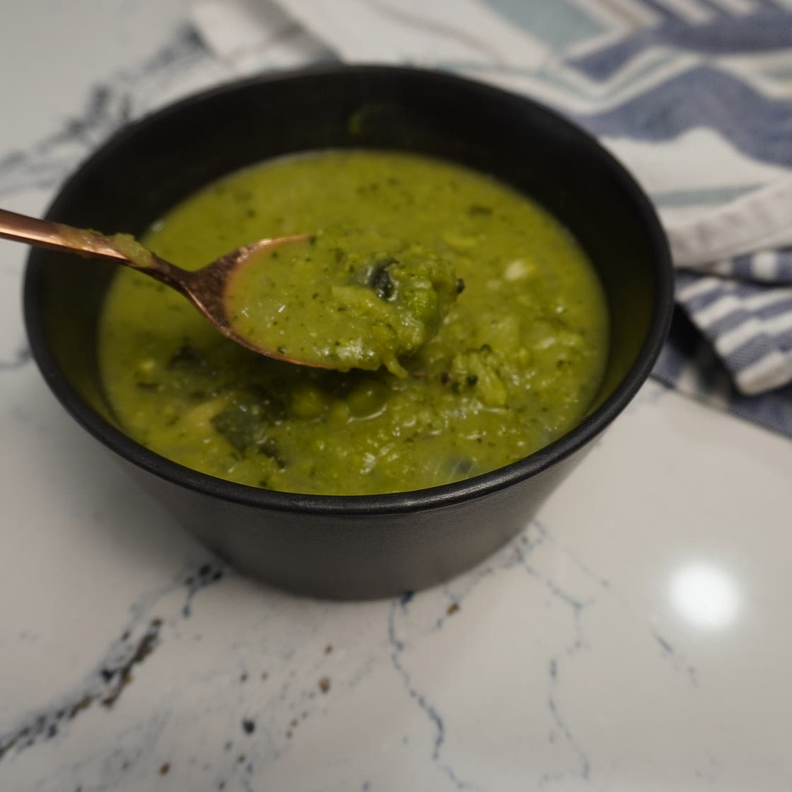 Broccoli soup with white miso - gut health - clear skin diet