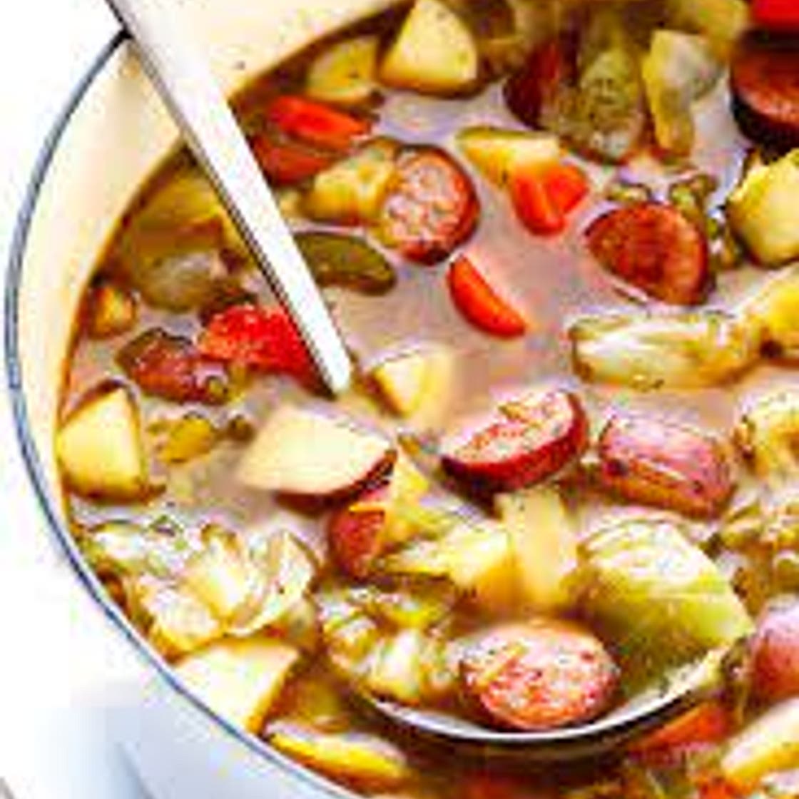 Brats and Cabbage Soup
