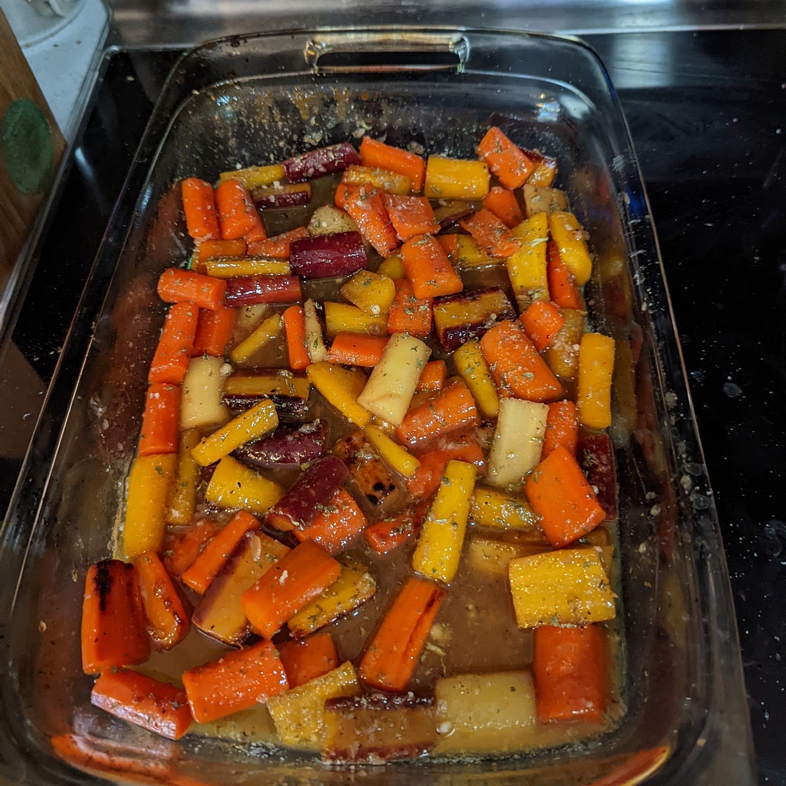 Honey Garlic Butter Roasted Carrots