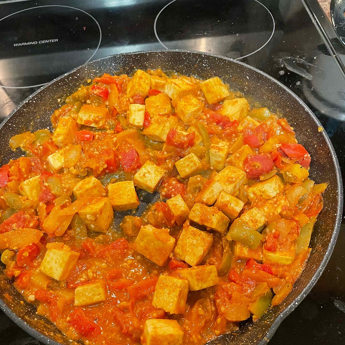 Tofu in Creamy Black Pepper Tomato Sauce ( Dum Tofu Paneer Kali Mirch)
