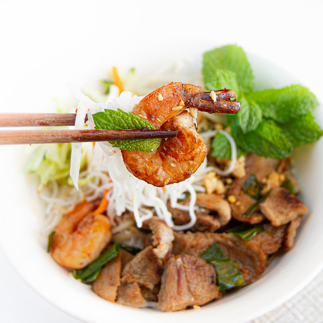 Vietnamese Noodles with Grilled Pork & Shrimp (Bun Thit Nuong) — Vietnamese Home Cooking Recipes