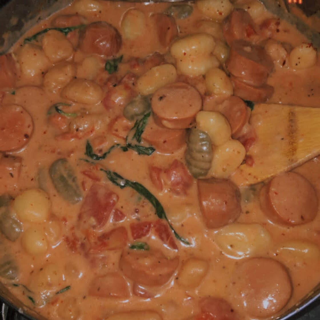 One Pan Creamy Gnocchi with Sausage
