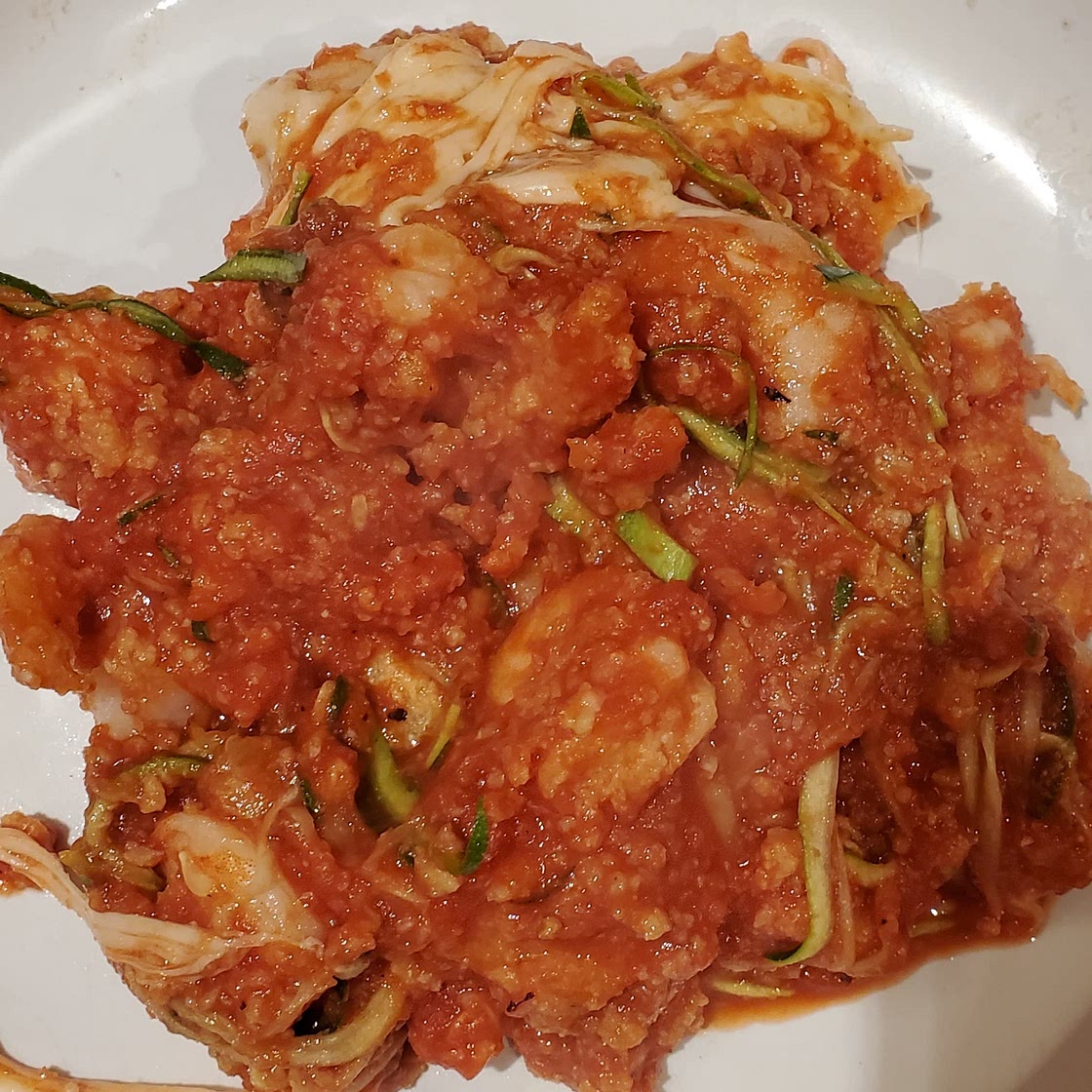 Shrimp Zoodles Parmesan for Two