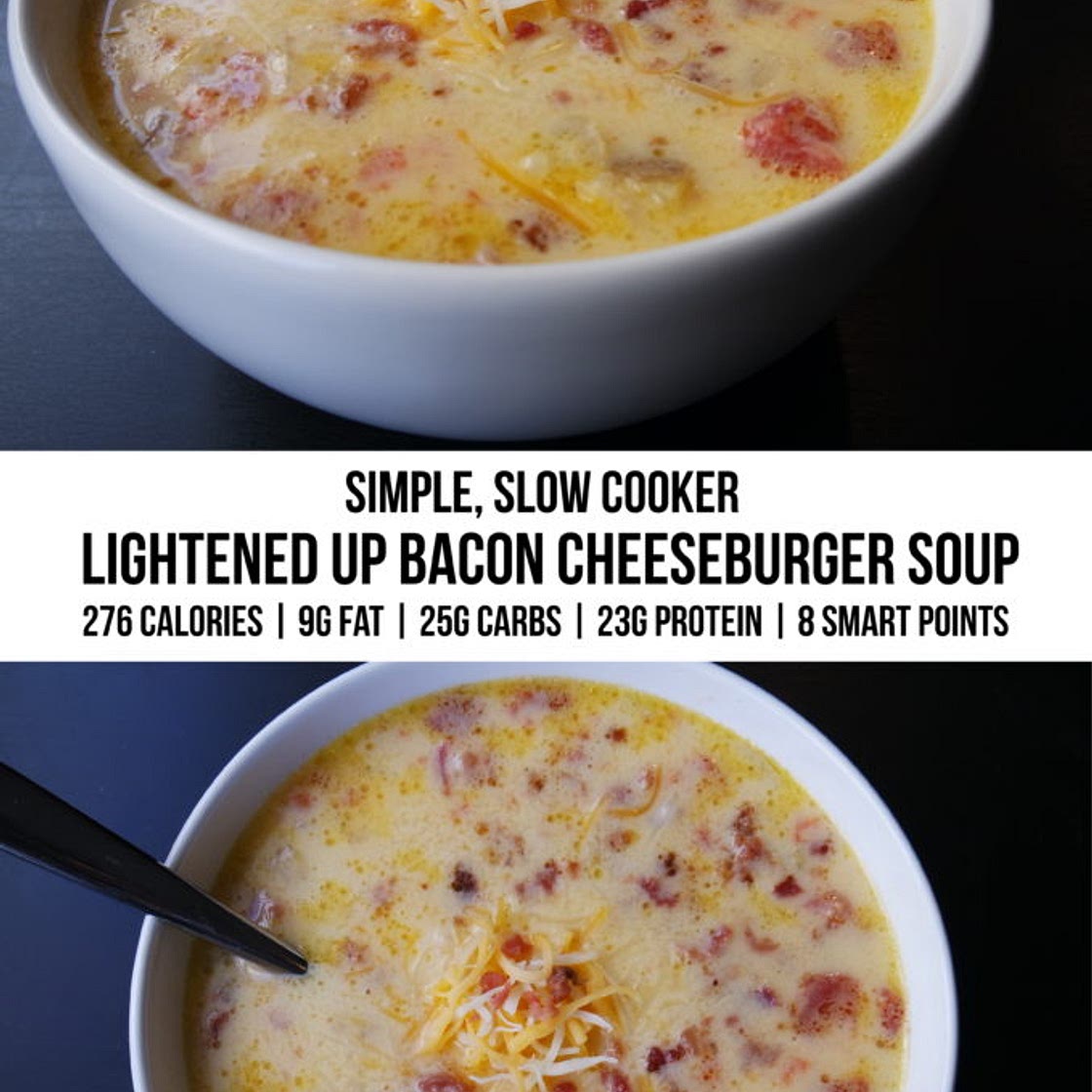 Healthy Bacon Cheeseburger Soup