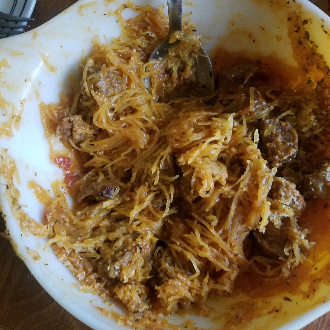 June's Spicy Meatball Spaghetti Squash