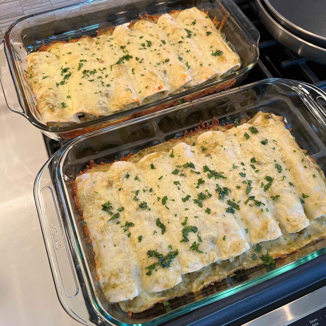 Cami’s verde creamy chicken enchiladas 