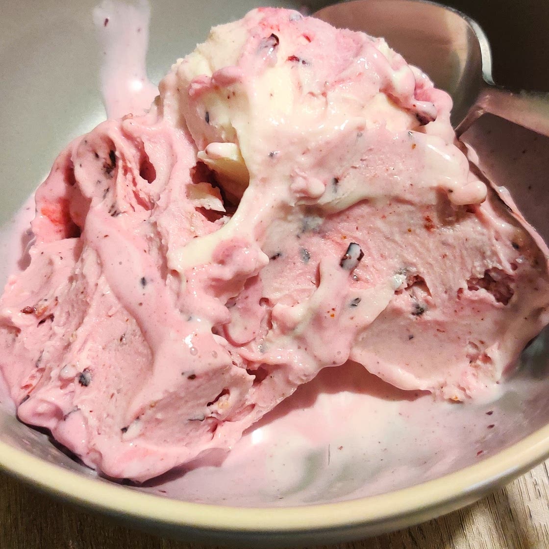 Lemon Curd & Goat Cheese Frozen Yogurt with Blueberries