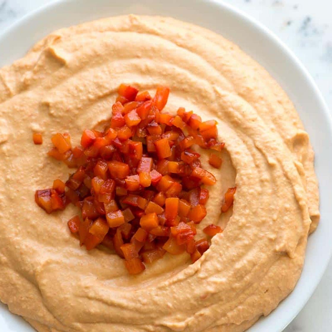 Red Pepper Hummus and rice cakes