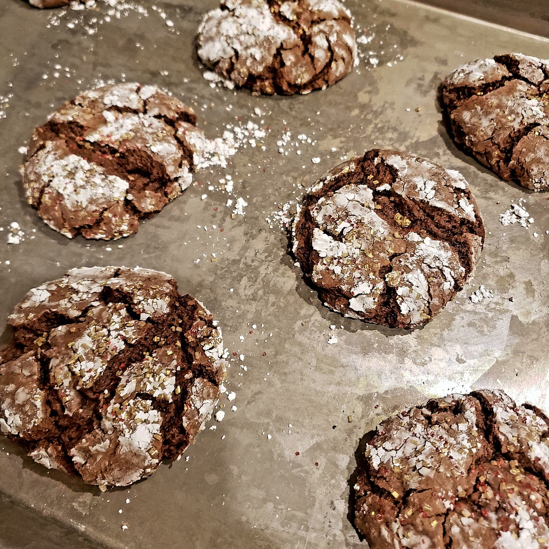 Cake Mix Fudge Crinkle Cookies
