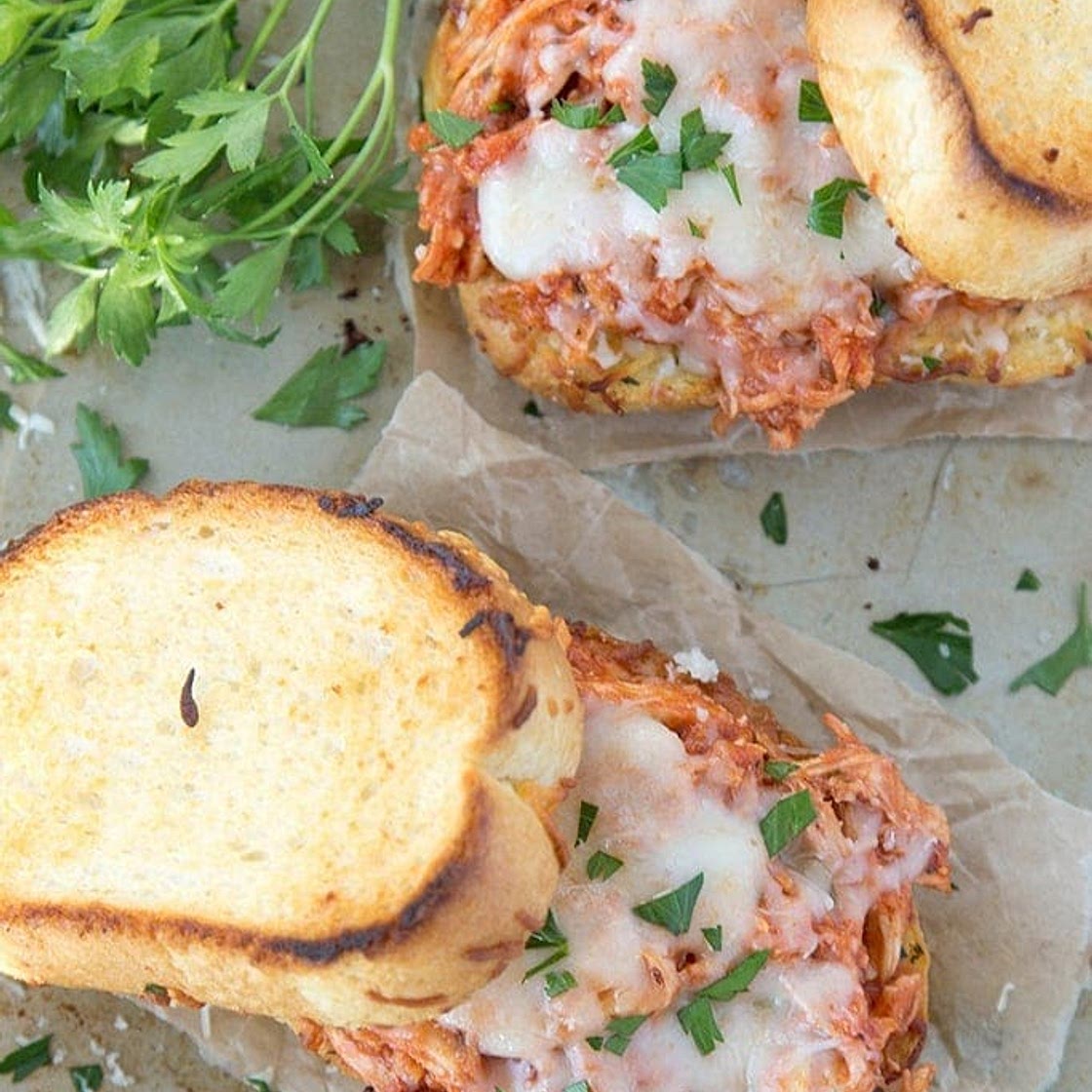 Shredded Chicken Parmesan Sandwich