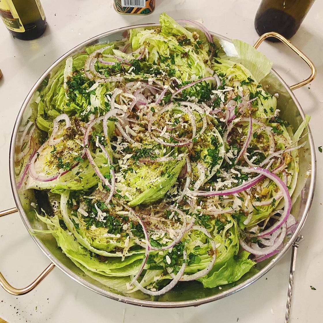 Iceberg Salad with Onions, Capers, and Parm — Alison Roman