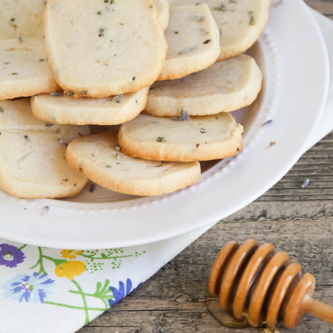 Honey Lavender Shortbread Cookies