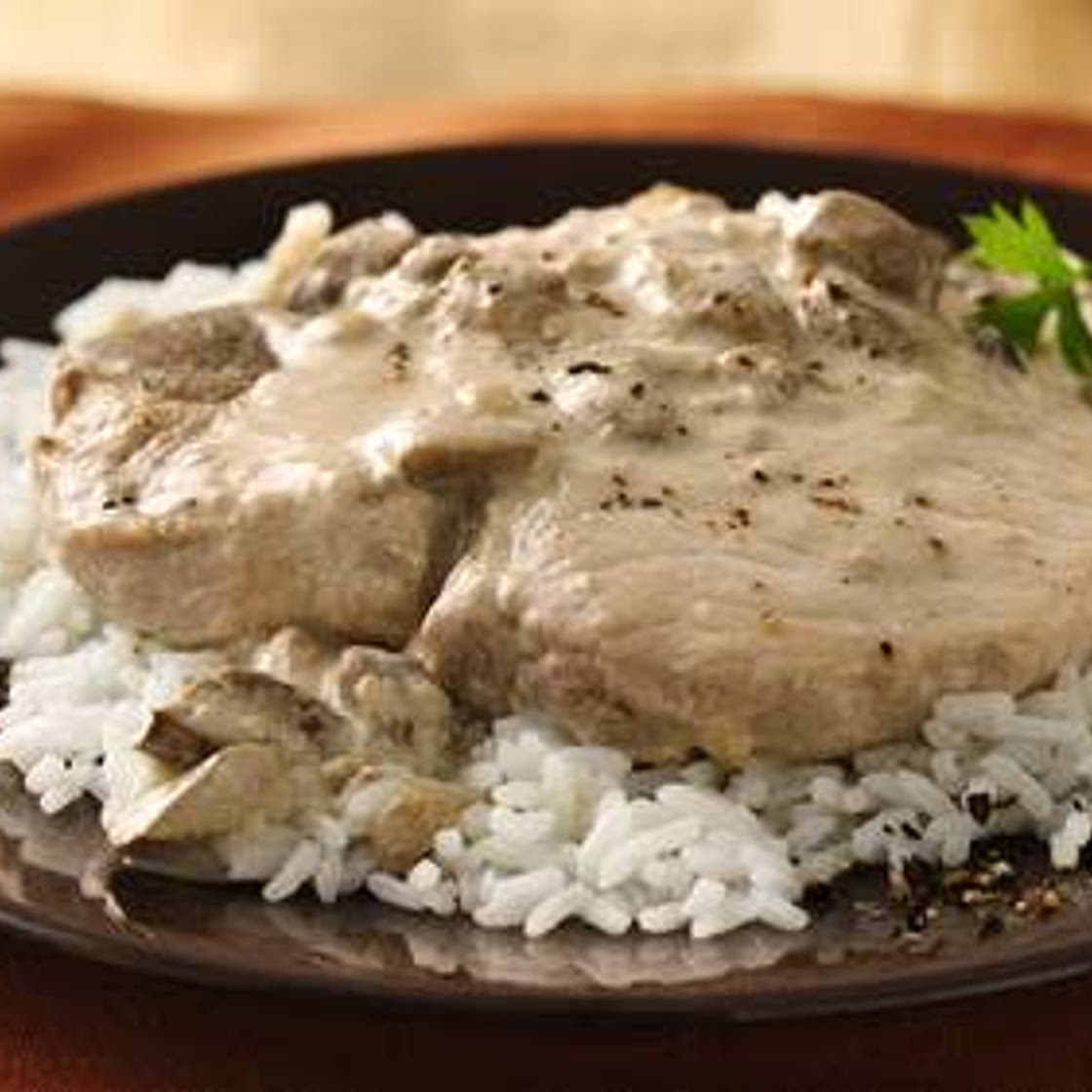 Smothered Pork Chops and Rice