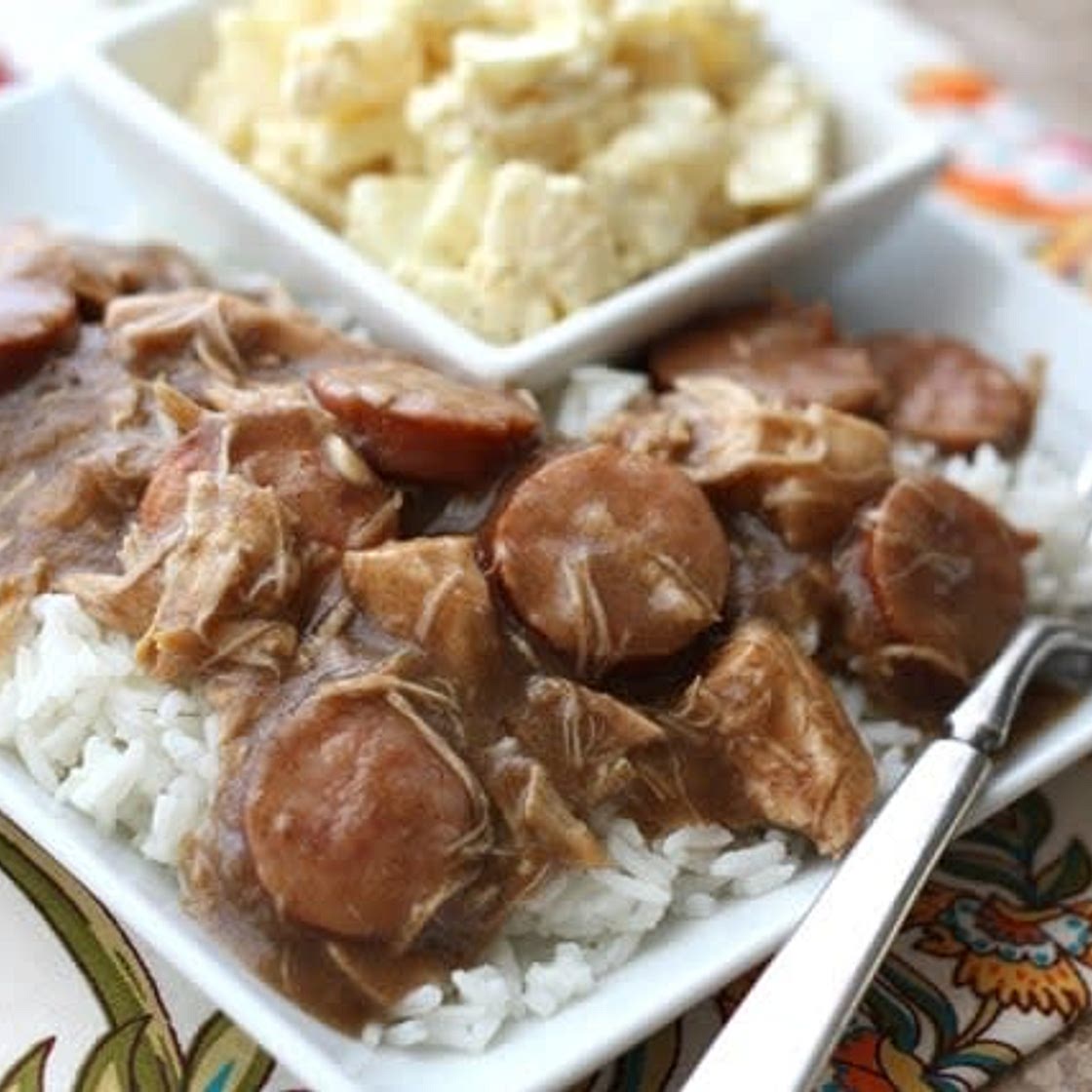 Sausage and Gravy with Rice