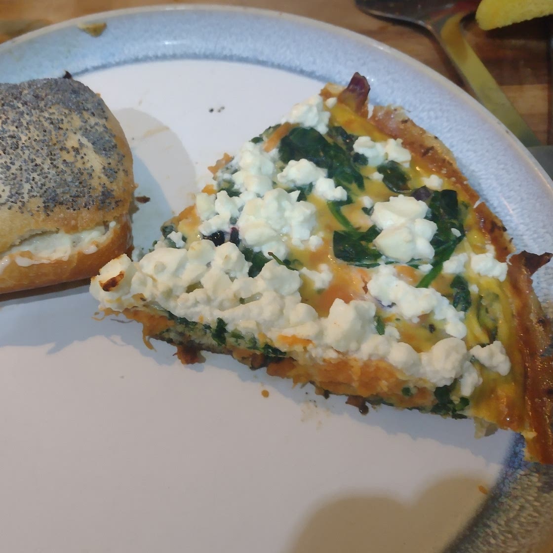 Sweet potato, spinach & feta tortilla