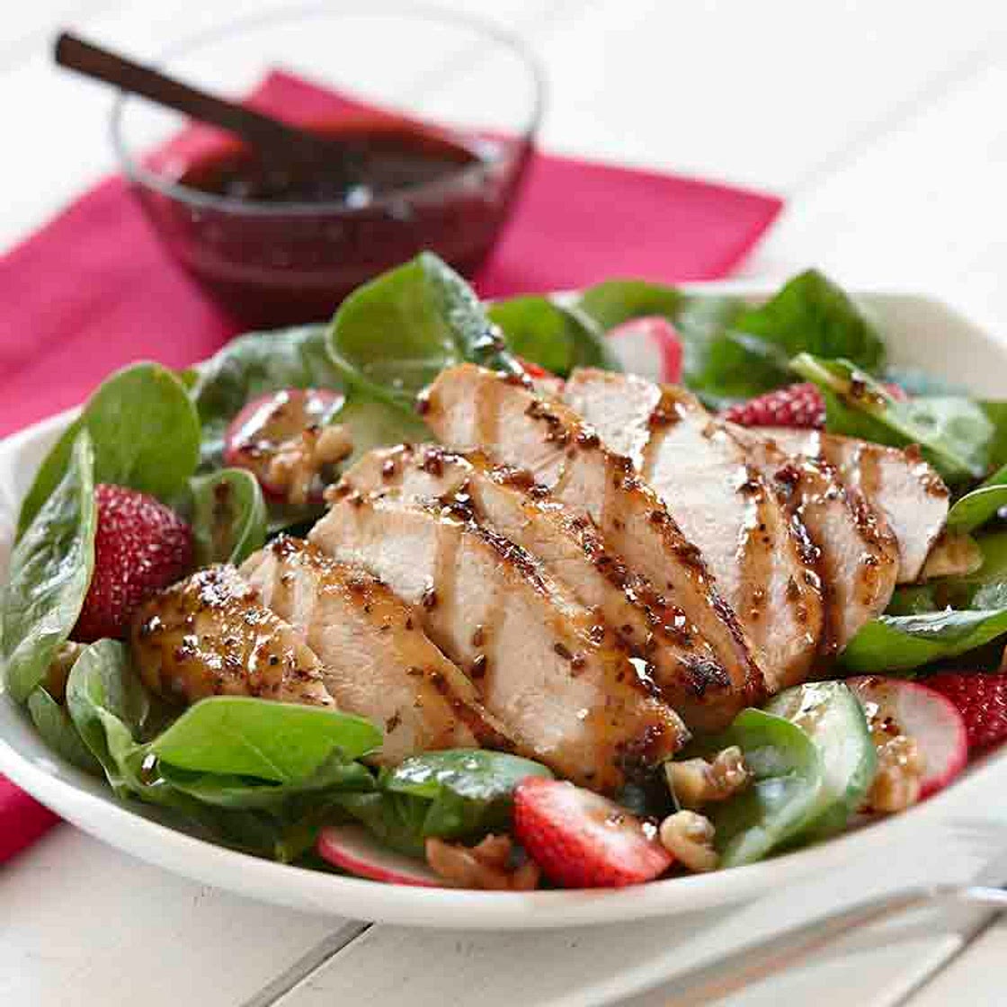 Grilled Honey Bourbon Chicken Salad