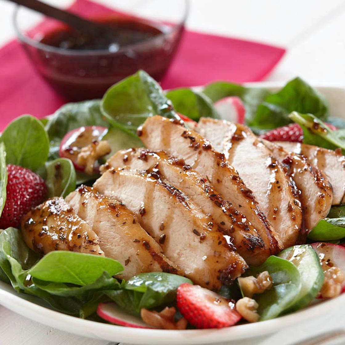Grilled Honey Bourbon Chicken Salad