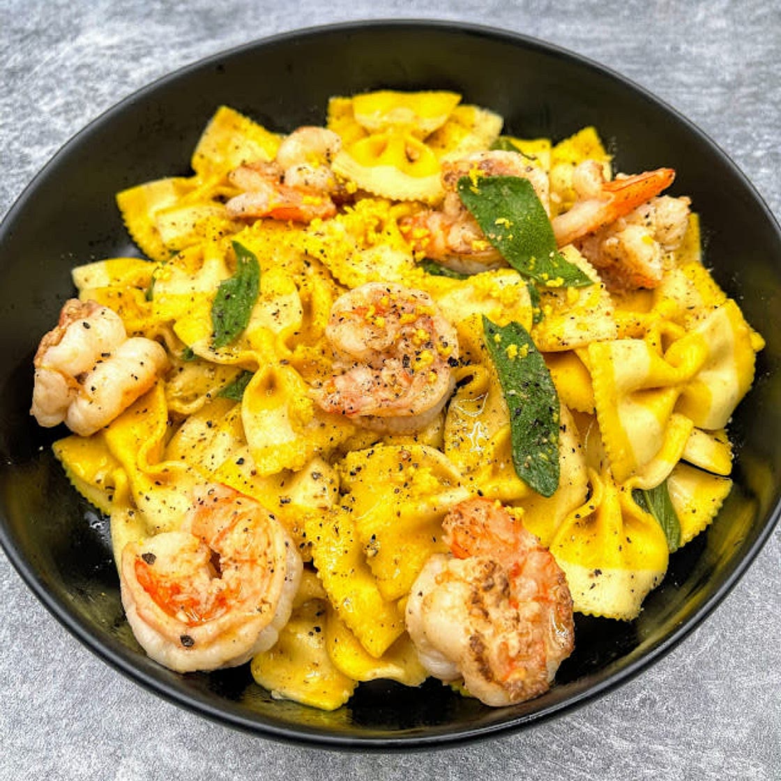 Farfalle with Lemon Garlic Shrimp