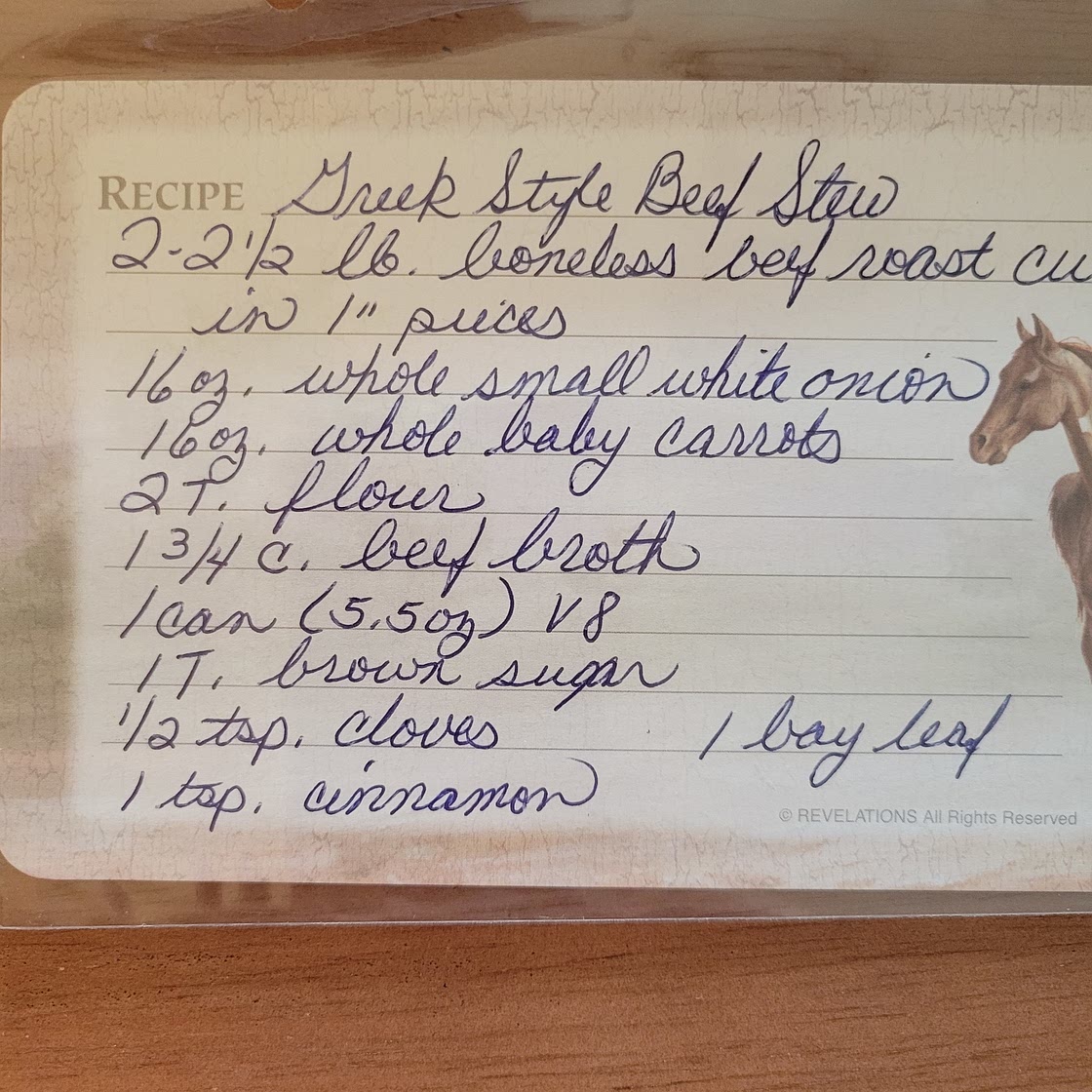 GREEK STYLE BEEF STEW
