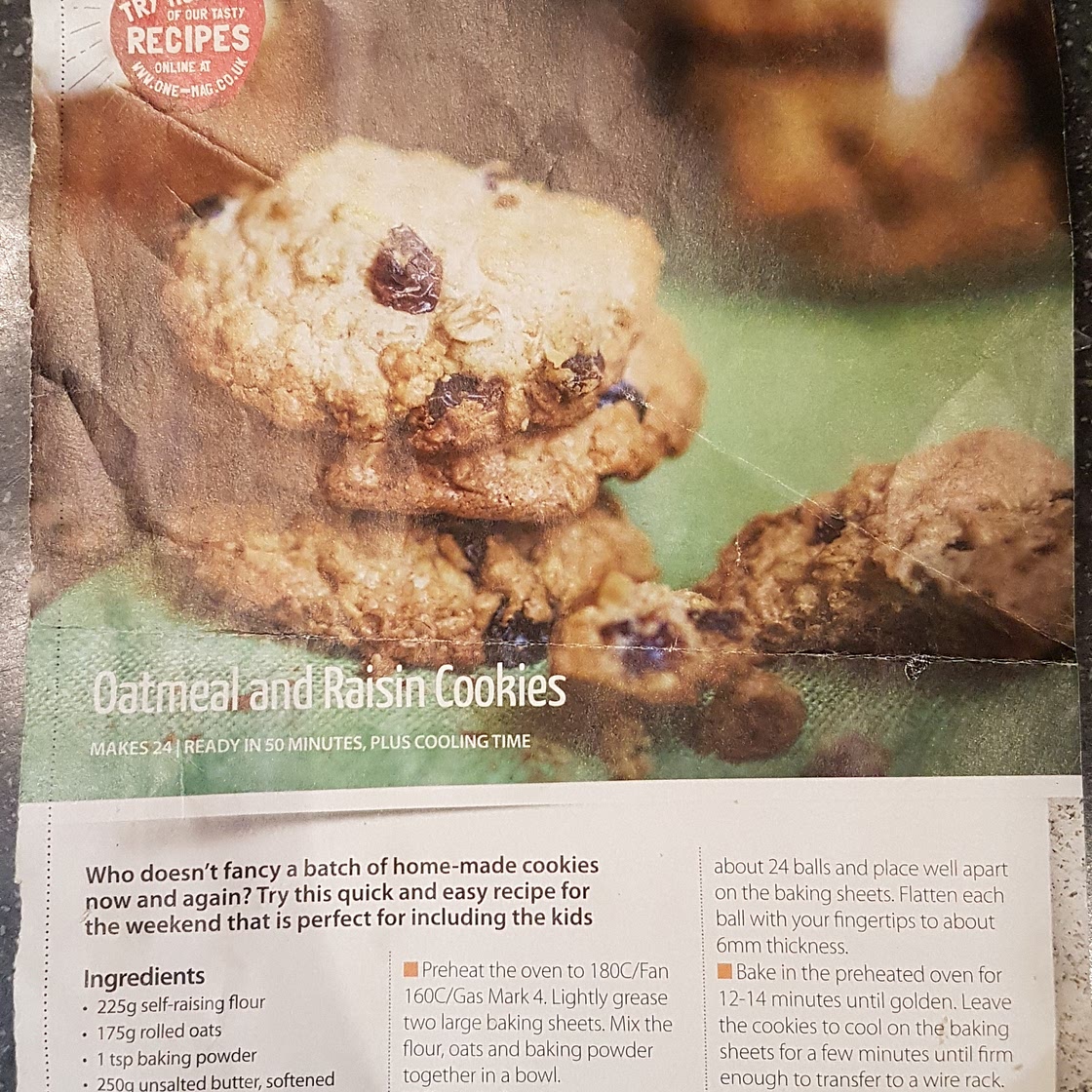 Oatmeal and raisin cookies