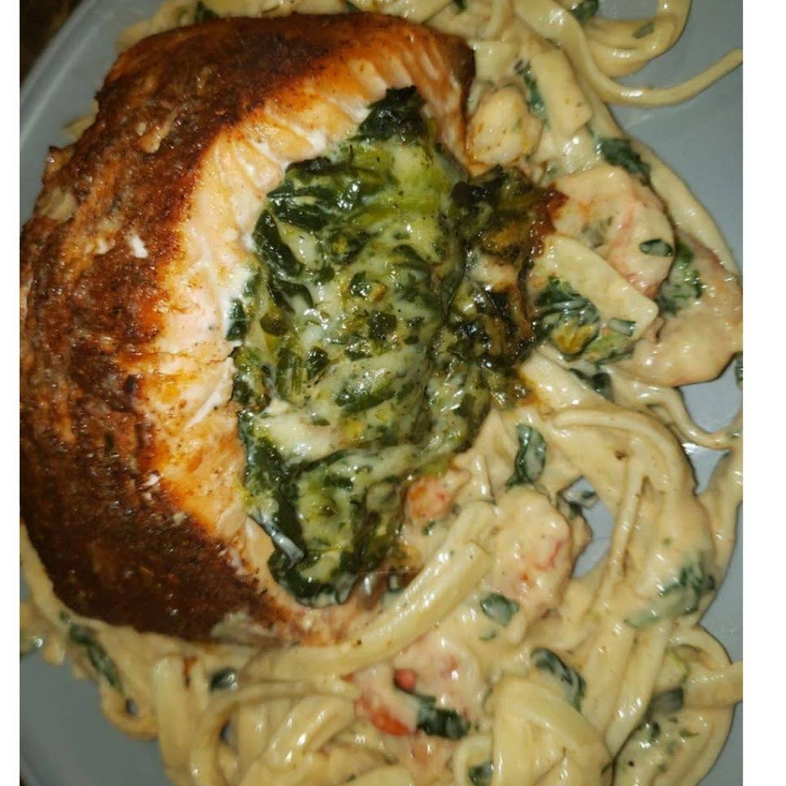 Spinach Stuffed Blackened Salmon