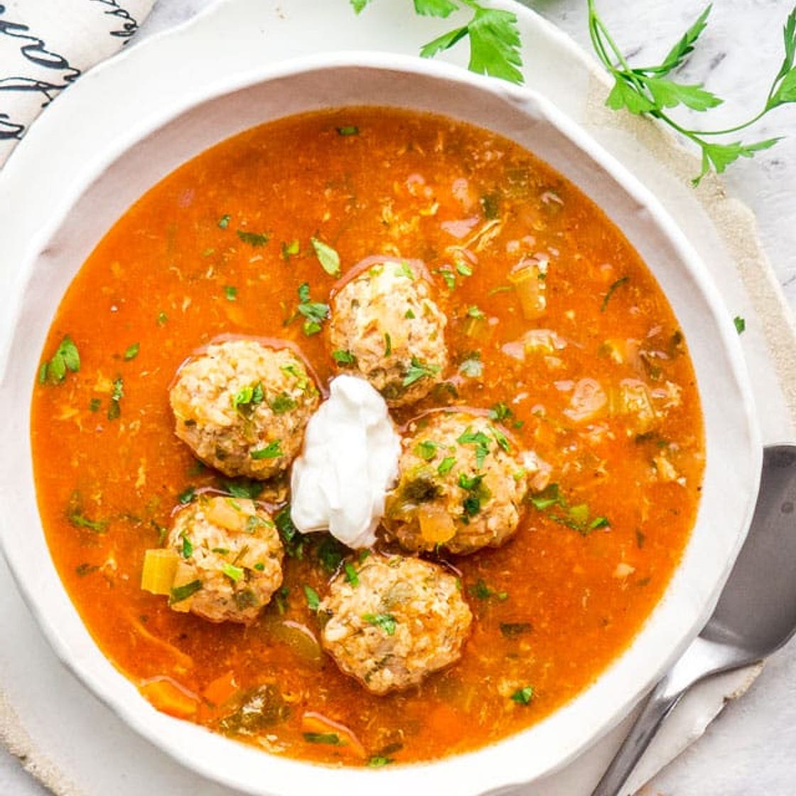 Romanian Meatball Soup (Ciorba de Perisoare)