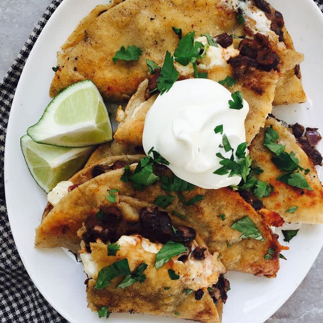 Crispy Black Bean + Feta Tacos