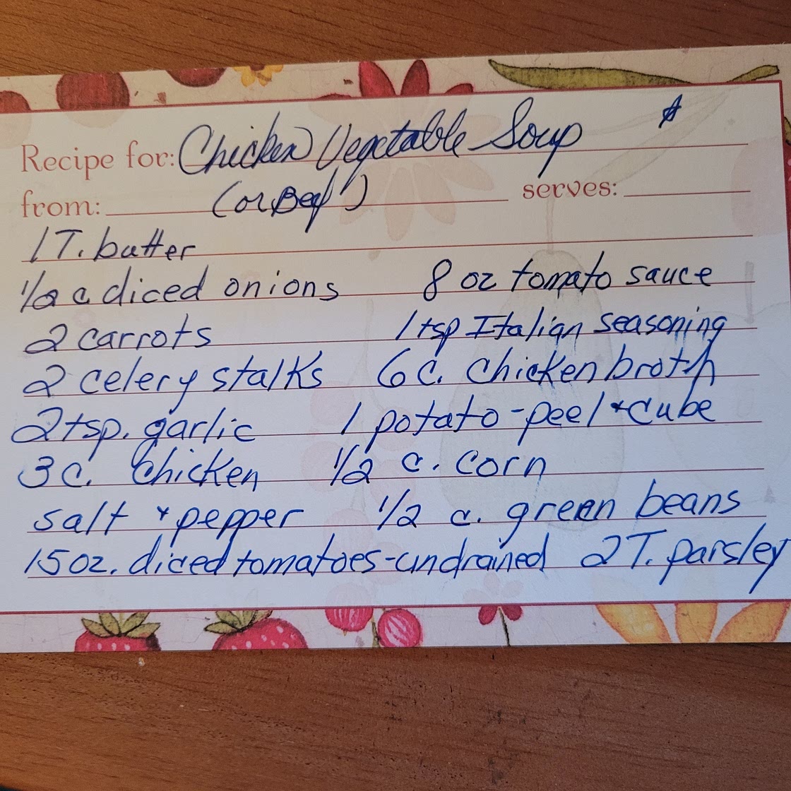 CHICKEN VEGETABLE SOUP