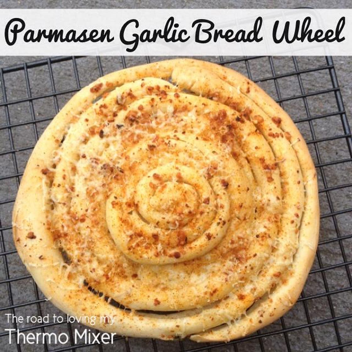 Parmasen Garlic Bread Wheel - The Road to Loving My Thermo Mixer