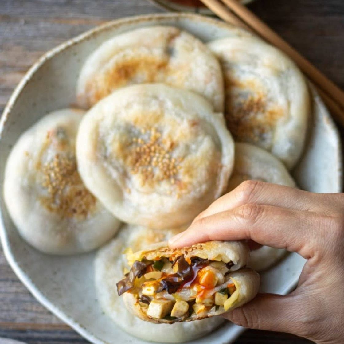 Pan fried mocho bun