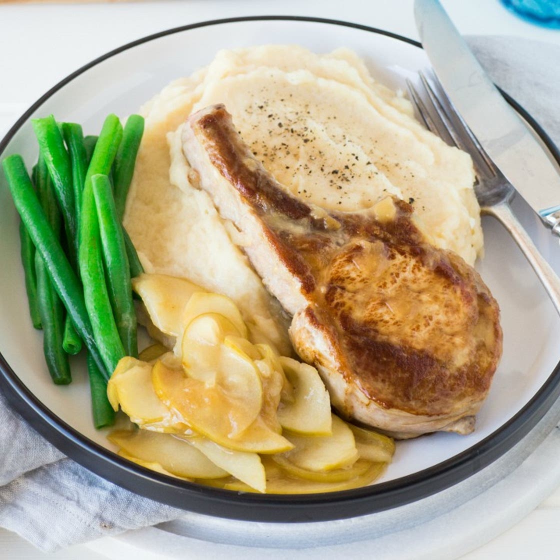 Healthy Sticky Pork Cutlets And Mash