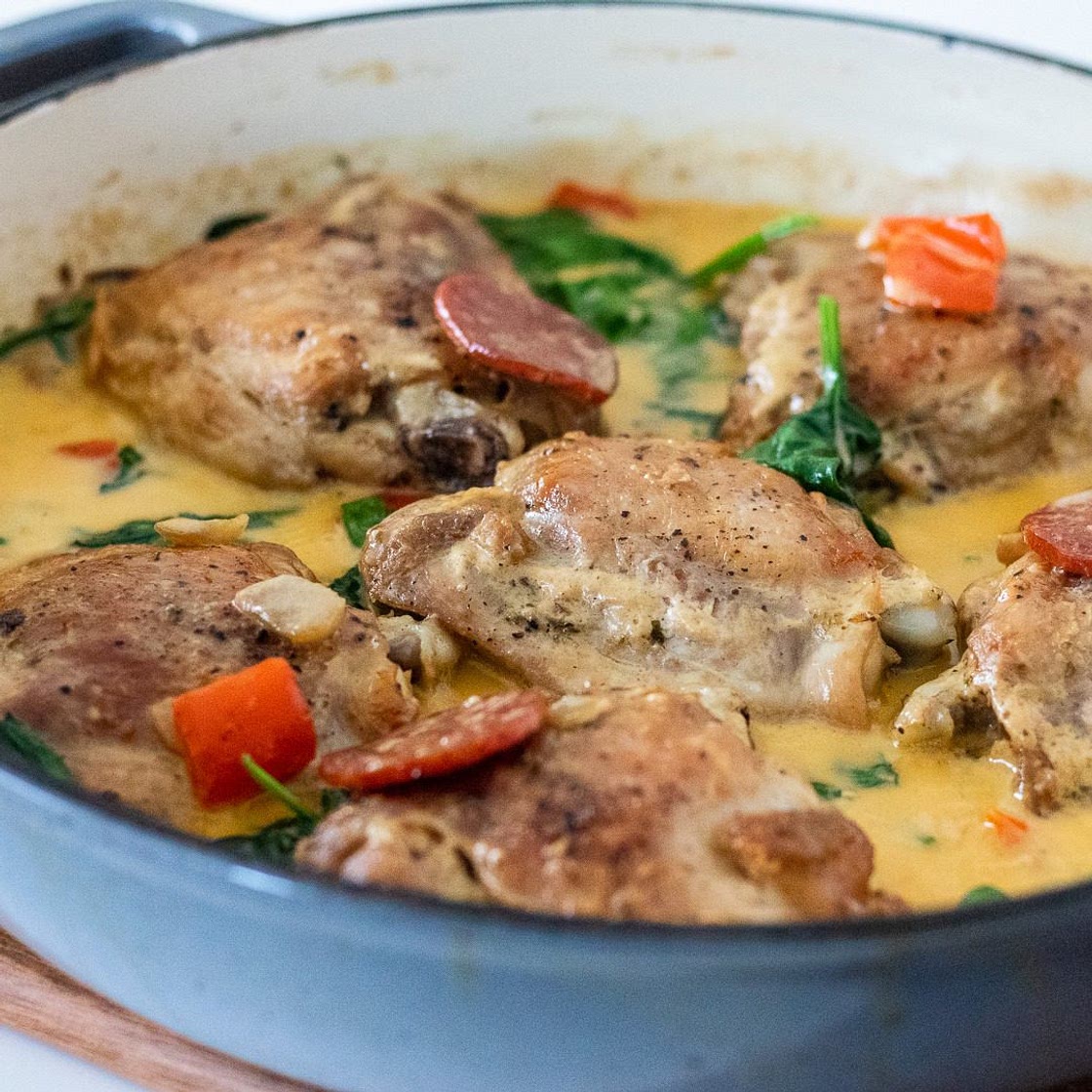 Creamy Chicken Thighs with Chorizo