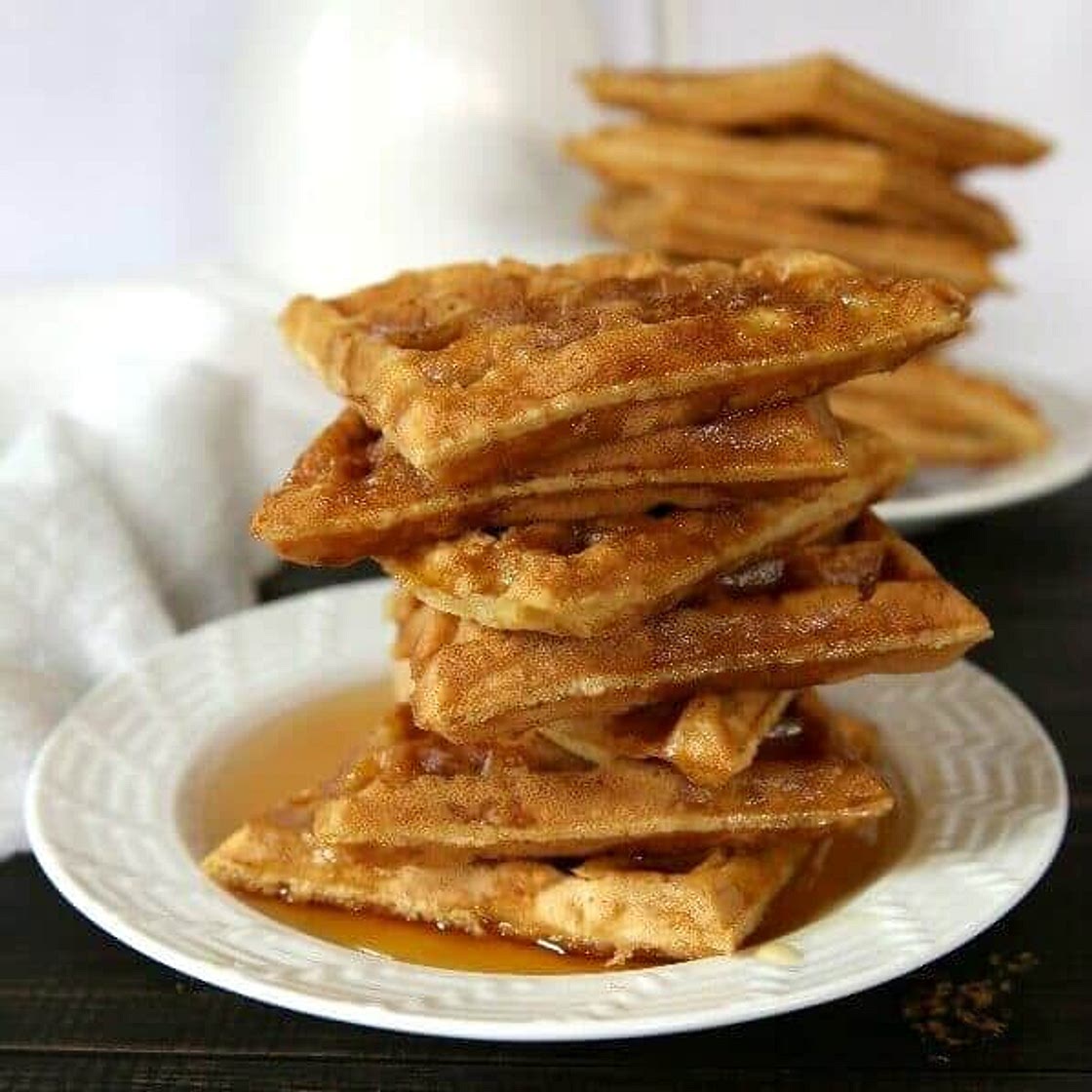 Apple Waffles with Grated Apple on the Inside